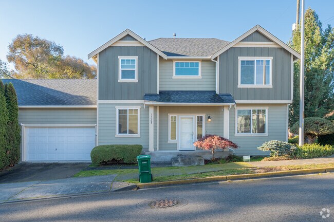 Contemporary craftsman sit nestled among the trees in Sunnydale.