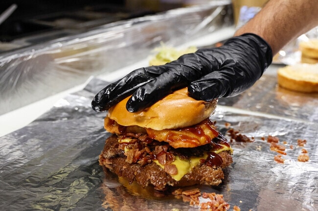 Smash burgers, chicken sandwiches and milkshakes are served at Slay's Burgers in Edgewood.