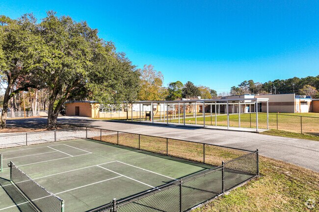 Lambs Elementary has tennis courts on campus, a rare feature for local schools.