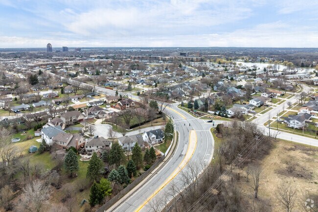 Elk Grove Village East blends nature with peaceful residential streets with businesses nearby.