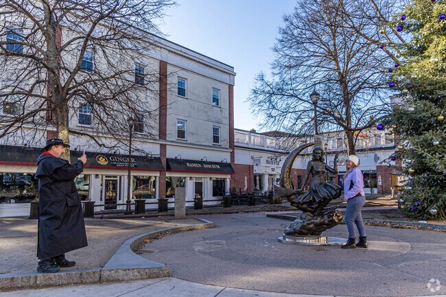 Stop by for a photo of the historic Witch Statue close to Witchcraft Heights.