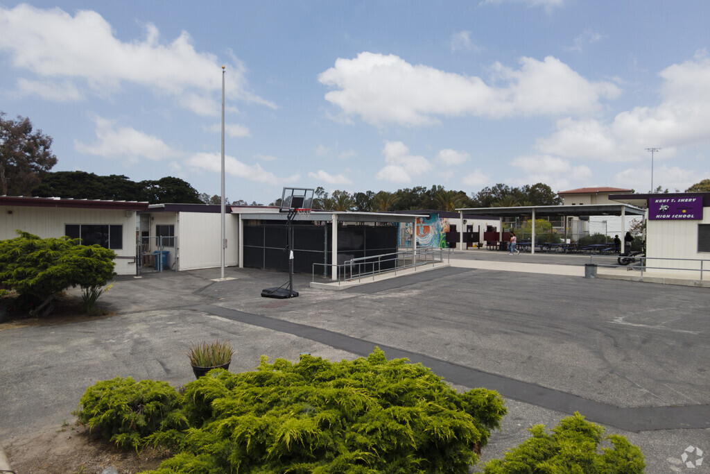 Shery (Kurt T.) High (Continuation) School has a courtyard with basketball.