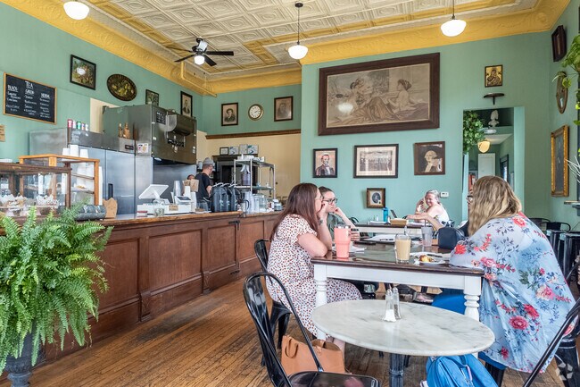 Czech Village coffee shops like Cafe Saint Pio offer cozy corners to enjoy your favorite brew.