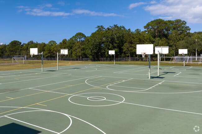 Martha B King Middle School in Bradenton has basketball courts outside for kids to play.
