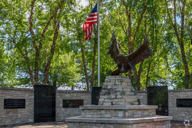 The eagle sculpture in Davidson's Anita B. Gorman Park helps honor local heroes.