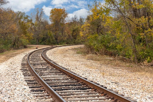 The railway in Buder North Park winds its way around the park.