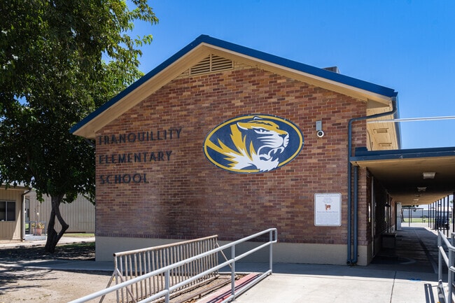 The Tranquillity Elementary School mascot welcomes incoming students.