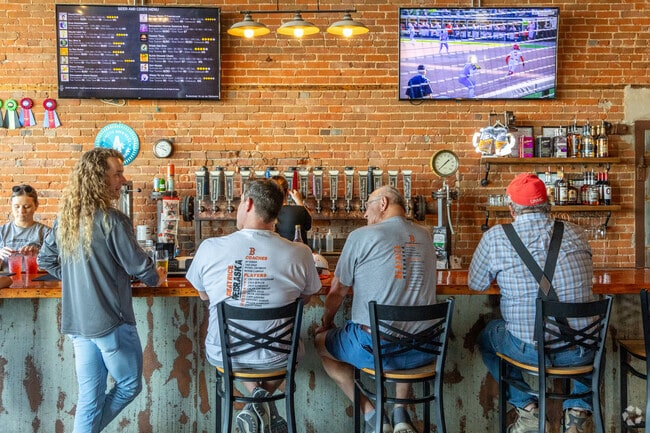 Specialty shops, bakeries, cafes and brewpubs like Stone Hollow Brewing Company crowd the stretch of Highway 136 that passes through Beatrice.