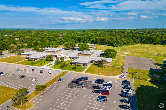Here is a birds eye view of Thomas J. Lahey Elementary in Greenlawn.