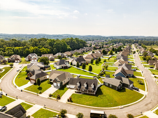 Aerial view of homes in the Ooltewah-Summit Neighborhood.