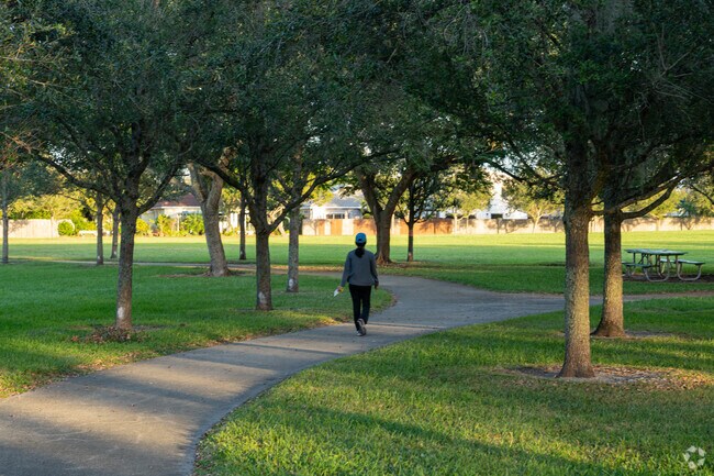 Sun Lake Park provides walking paths and a playground for neighborhood families.