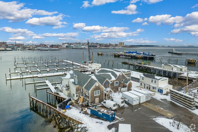 The Sunset Marina in Ferry Village sits along the Fore River.
