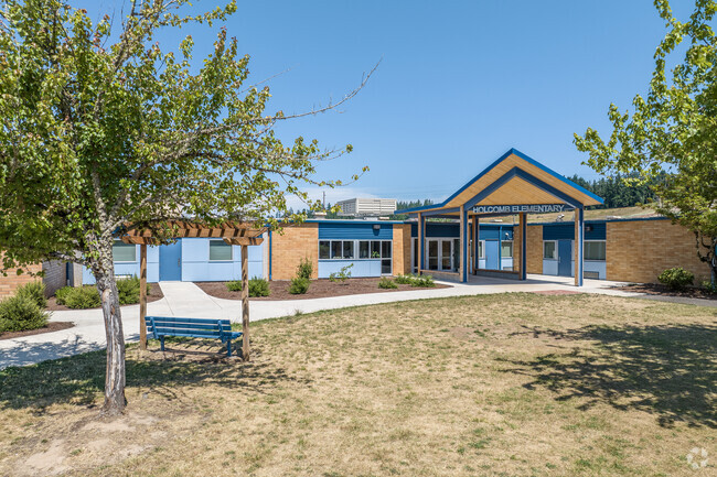 The Front Entrance to Holcomb Elementary School in Park Place.