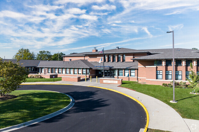 Gavin Elementary is a sprawling red brick building along Route 59.