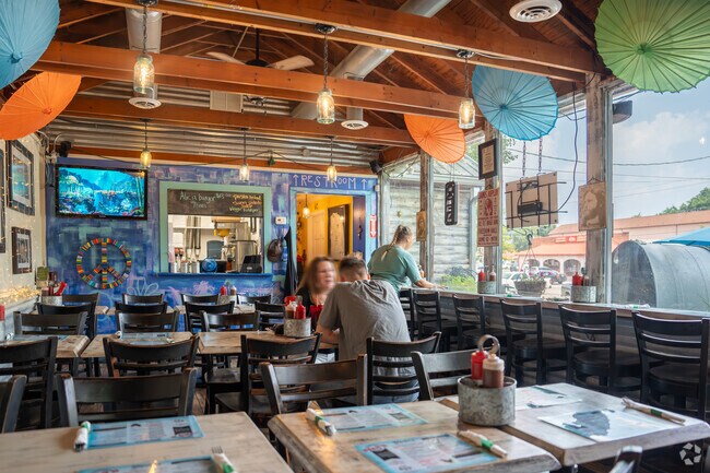 Evan BBQ is a short drive from Fairplay with a vibrantly decorated interior and smoked BBQ.