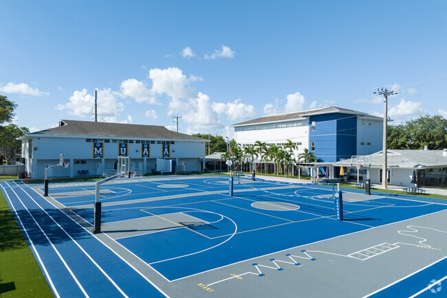 Alternate Aerial View of the basketball courts in Miami Union Adventist Academy.