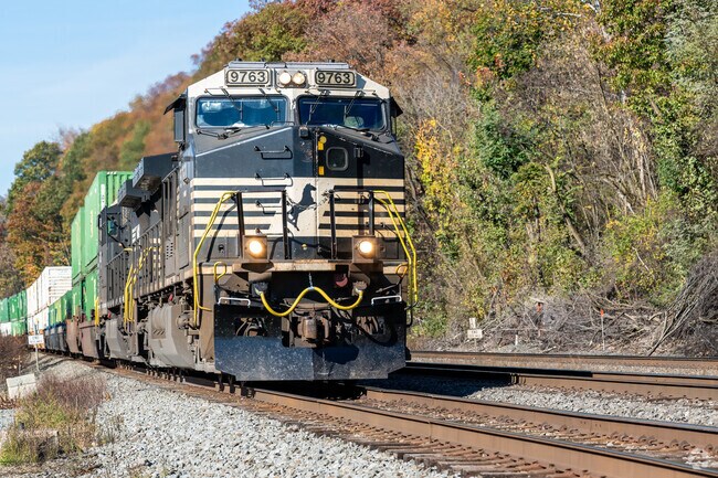 Norfolk Southern runs trains along the Ohio River and through Glenfield.