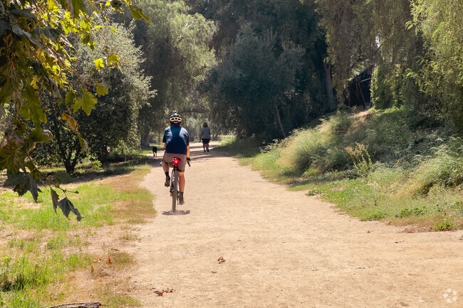 The Hiltscher Park trail, a 16-acre park in Fullerton, is a great spot for walking or biking.