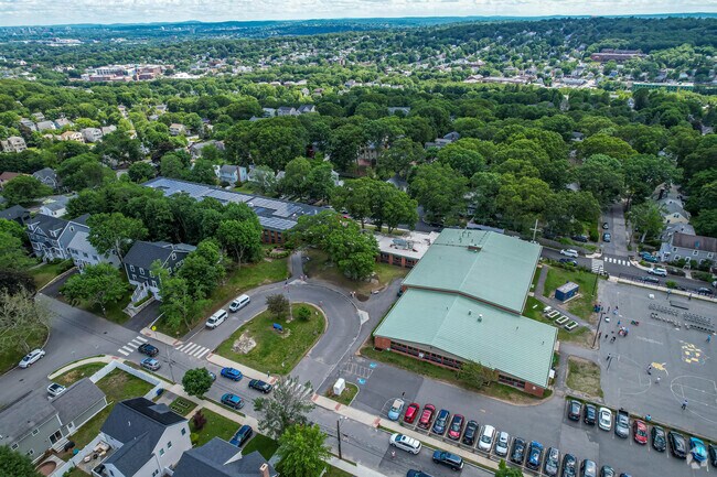 M. Norcross Stratton Elementary School building overview in Arlington.