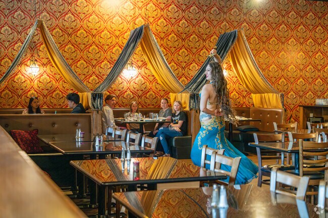 Enjoy authentic cuisine and dancers on Fridays at Oasis Lebanese Cuisine.
