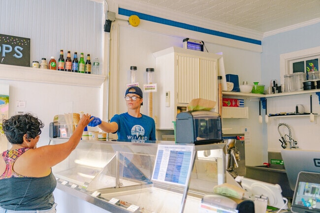 Willard Scoops serves handmade ice cream flavors popular during summer months.