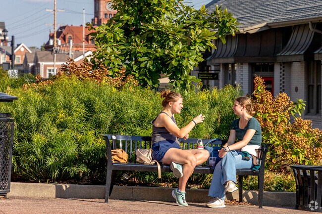 The local downtown area is a popular hangout spot near Cantigny.