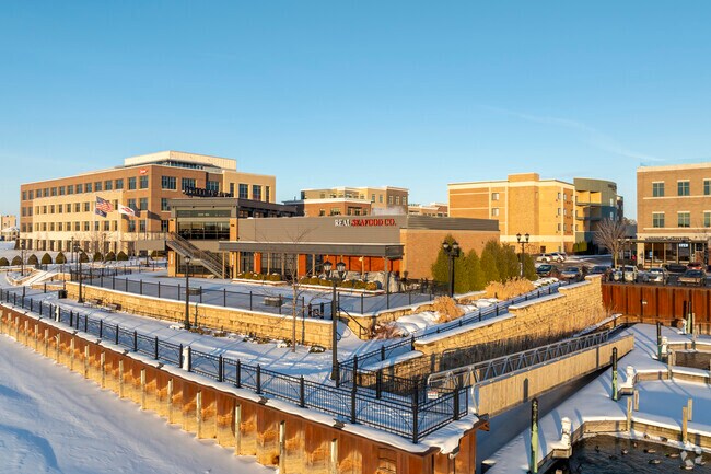 Bay City residents enjoy a view of the Saginaw River while at Real Seafood Company.