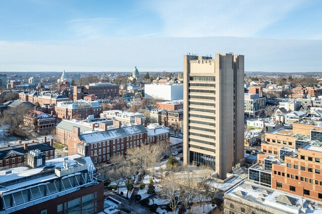 Visit the Sciences Library, a high rise Brutalist masterpiece in College Hill, RI.