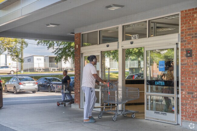 Residents can go to Aldi and other stores for daily essentials.