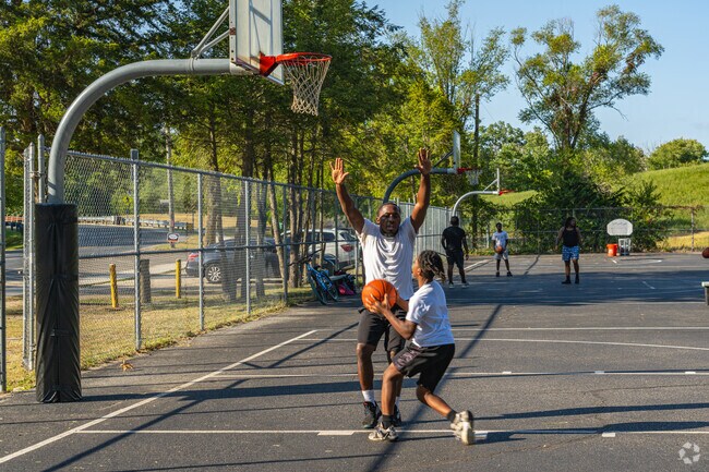 Perfect your jump shot on the basketball courts at Bridgeton City Park.