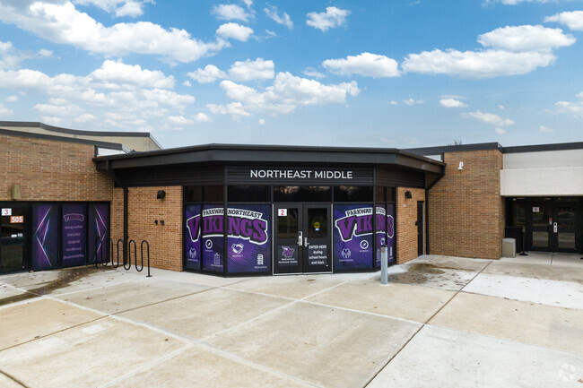 Viking pride is written all over the entrance at Parkway Northeast Middle.