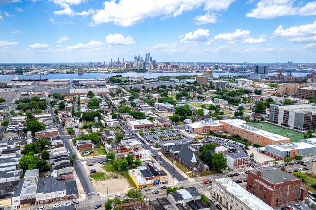 Camden NJ sits right by the Delaware River and center city Philadelphia.