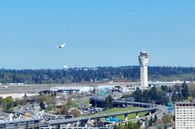 Sea-Tac Airport is just over an hour away from the Wilderness neighborhood.