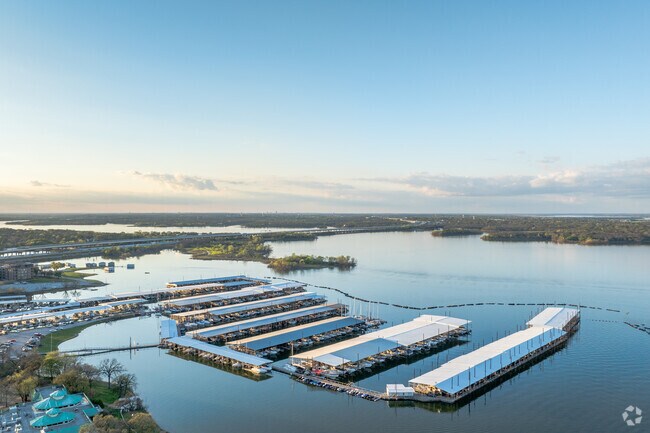 Lewisville has marinas on the scenic Lewisville Lake for boat owners to store their boats.