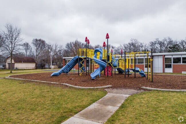 Laurel Hill Elementary School has a great playground for kids to play on at recess.