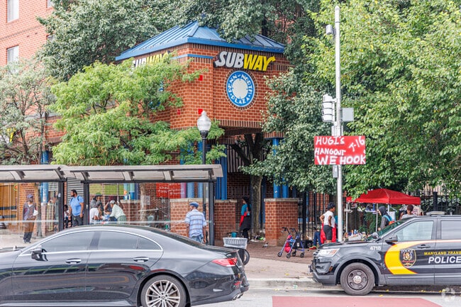 There is a Subway sandwich shop next to the Penn North metro station.