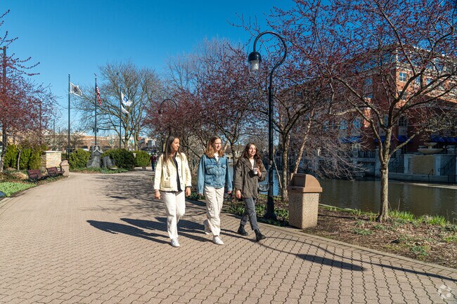 Brush Hill residents can enjoy the beautifully paved Riverwalk in Downtown Naperville.
