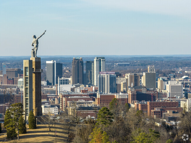 The Vulcan statue in Five Points South is the city's symbol of Birmingham, Alabama.