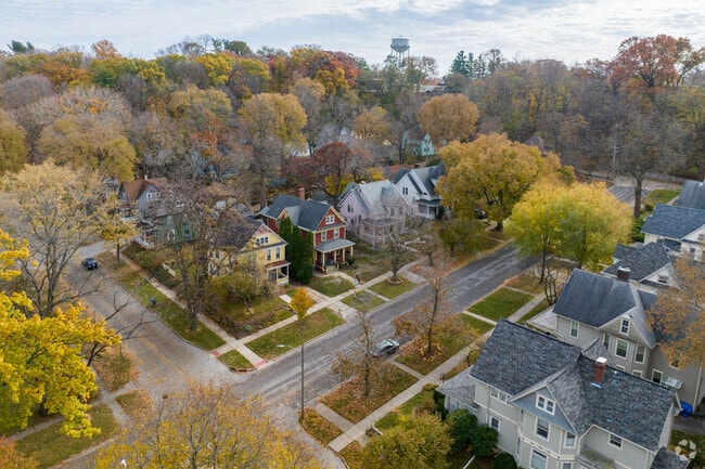 Broadway's colorful old homes fit perfectly amidst the turning autumn foliage.