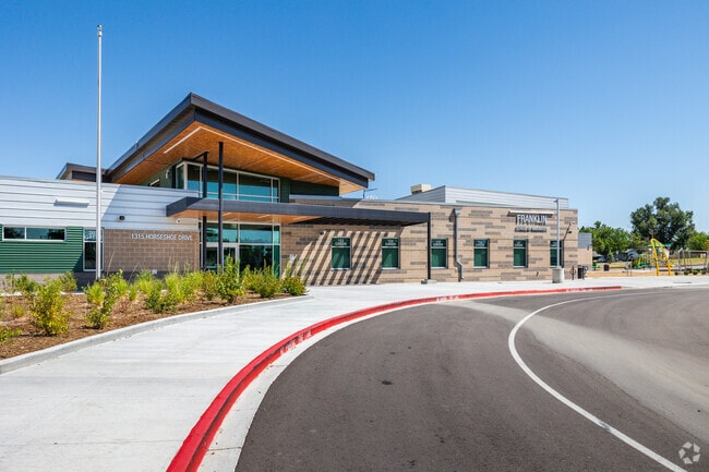 Franklin School of Innovation in Pueblo has a dedicated student drop-off zone.