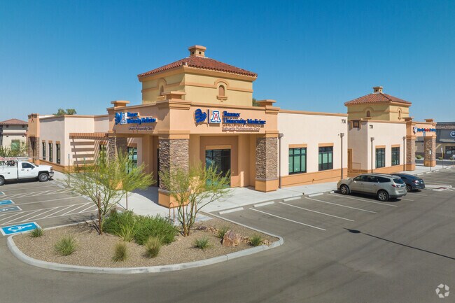 Even the retail establishments in Tucson are built like the homes, stucco and brick.