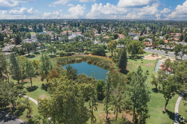 Enjoy a morning walk around the duck pond at Haggin Oaks Park in Bakersfield.