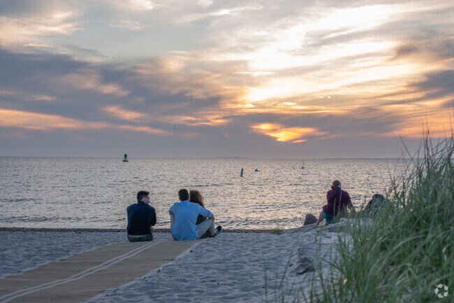 People flock to Menemsha Beach in Chilmark to watch the sunset.