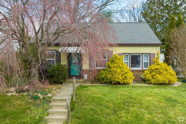 Colorful ranchers in Prospect Heights take on shade from blooming cherry blossoms.