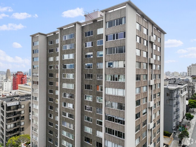 A large tower complex in Lower Nob Hill.