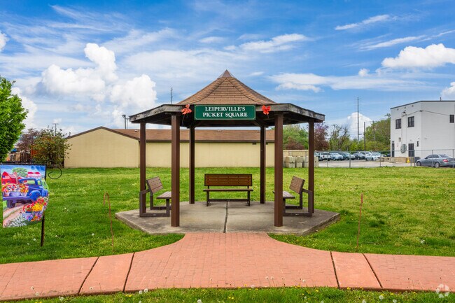 Leiperville's Picket Square pavilion offers a shady spot for Crum Lynne residents to relax.