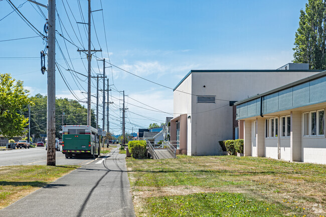 Public buses stop directly in front Emerson Elementary School in Hoquiam.