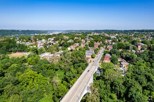 Bellevue sits in the hills of the Ohio River Valley.