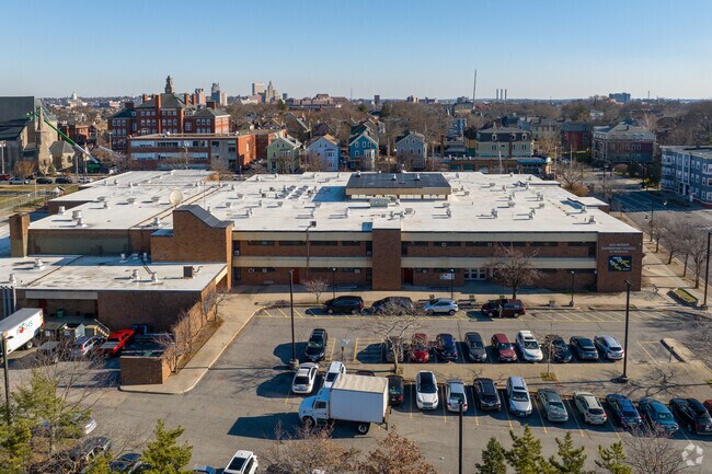Front entrance to Asa Messer Elementary School at Bridgham in Providence.