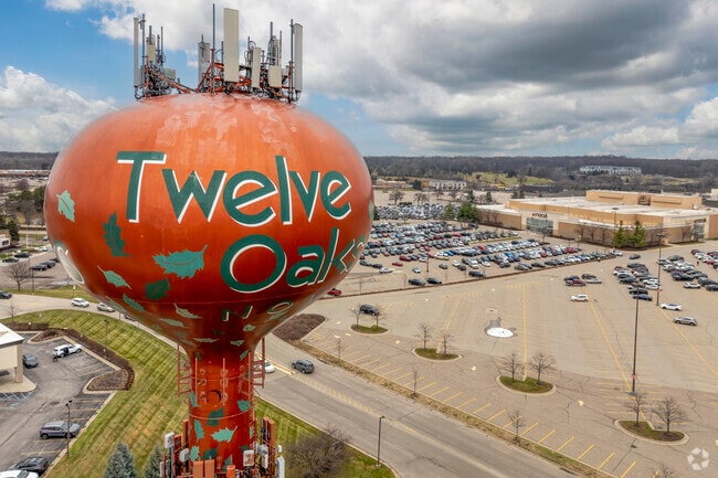 The Twelve Oaks water tower can be seen from all across Novi.